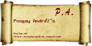 Posgay András névjegykártya